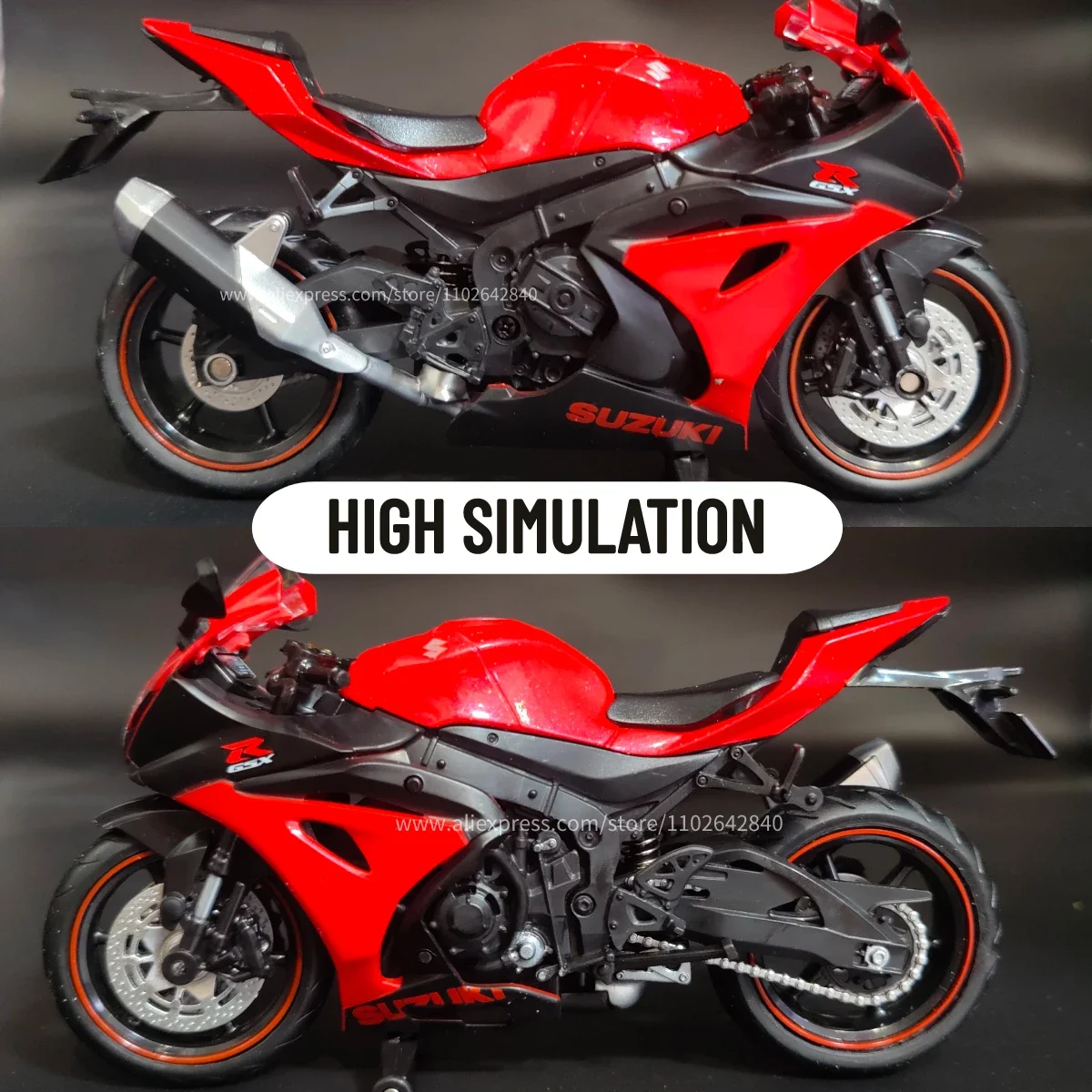 Scale 1/12 Replica Suzuki GSX R1000R L7 Motorcycle Model  Diecast Car Miniature Collection Xmas Gift Kid Boy Toy