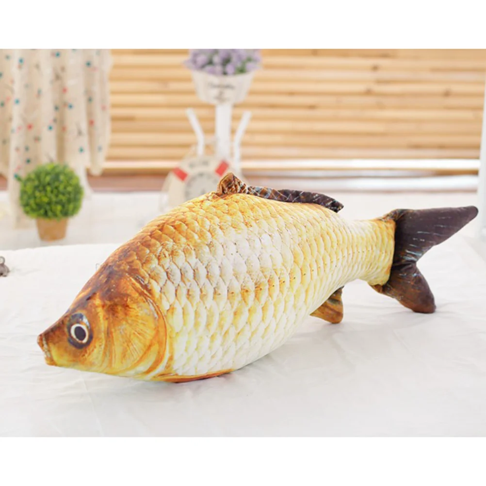 Cuscini decorativi lavabili da 40 cm. Panno giocattolo imbottito con pesci giganti rimovibile