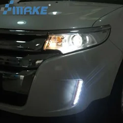 Smrke 2Pcs For Ford Edge 2009 2010 2011 2012 2013 2014 Daylight Car LED DRL Daytime Running Lights with turn signal