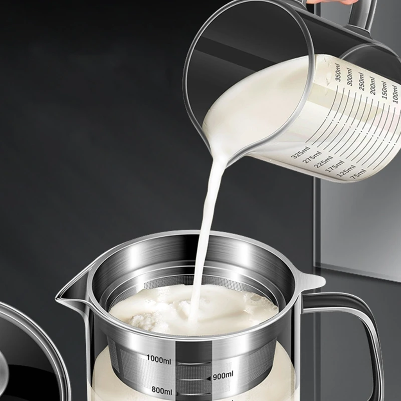 Large Capacity Oil Filter Pot for Frying and Cooking Oils Soybean Milk Filter with Deep Strainer Kitchen Accessories 87HA