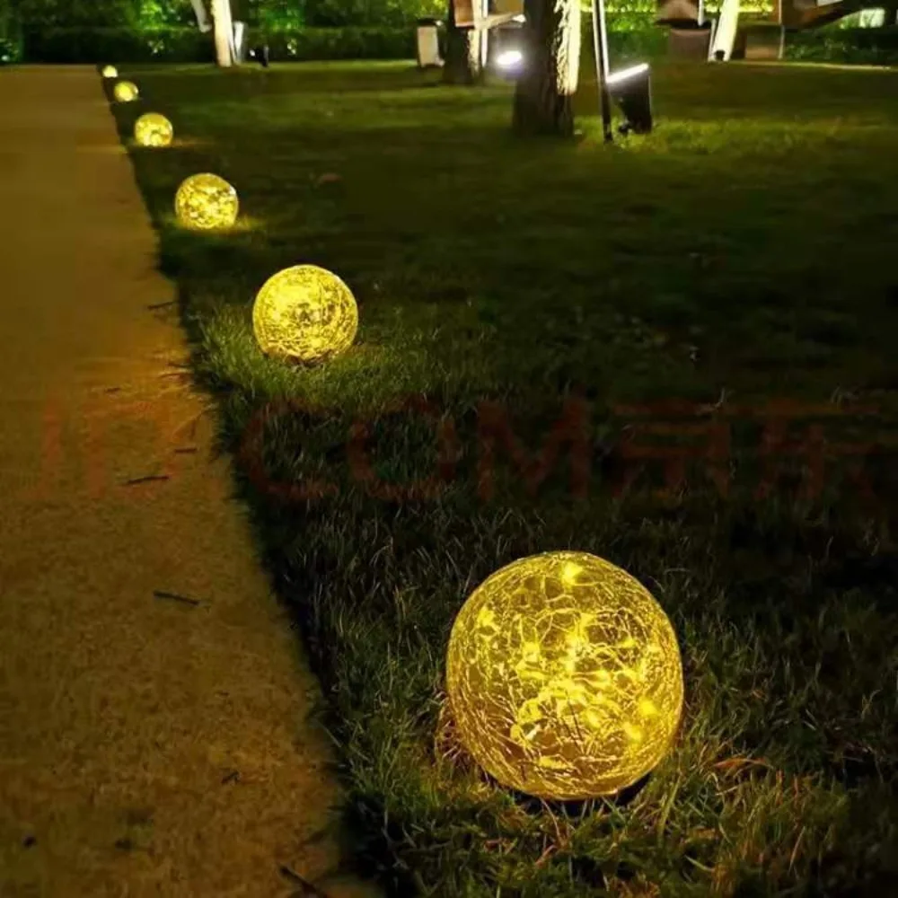 Imagem -04 - Led Solar Ground Insert Light Impermeável Decoração do Jardim Bola de Vidro Enterrada Luz de Natal ao ar Livre