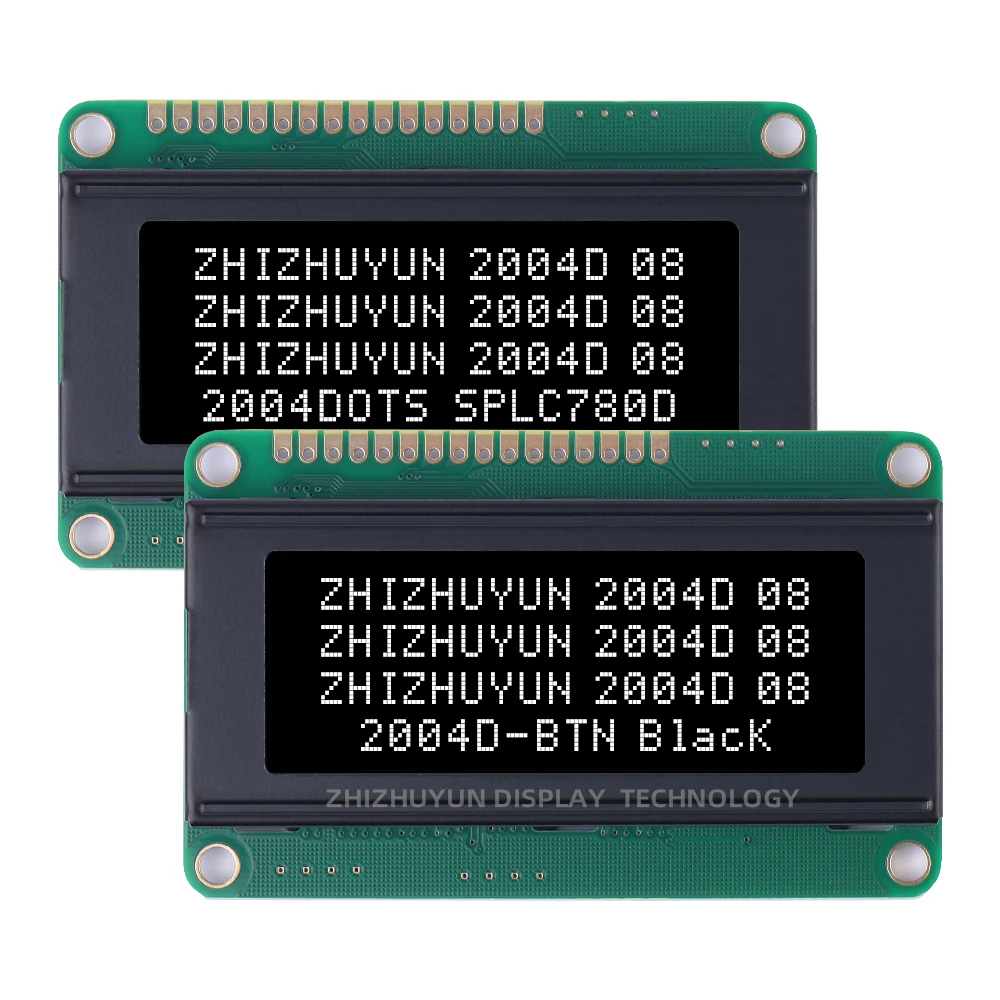 Módulo De Tela De Display LCD Multilíngue, Filme BTN Preto, Controlador De Personagens Azul Gelo, SLPC780D, 2004D, Inglês