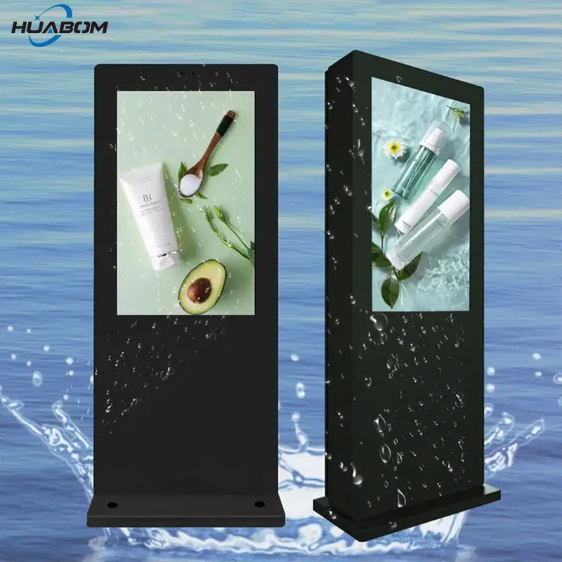

Outdoor Waterproof Floor Stand Digital Signage 43 49 55 65 Inch Touch Screen Outdoor Totem Kiosk Advertising Machine