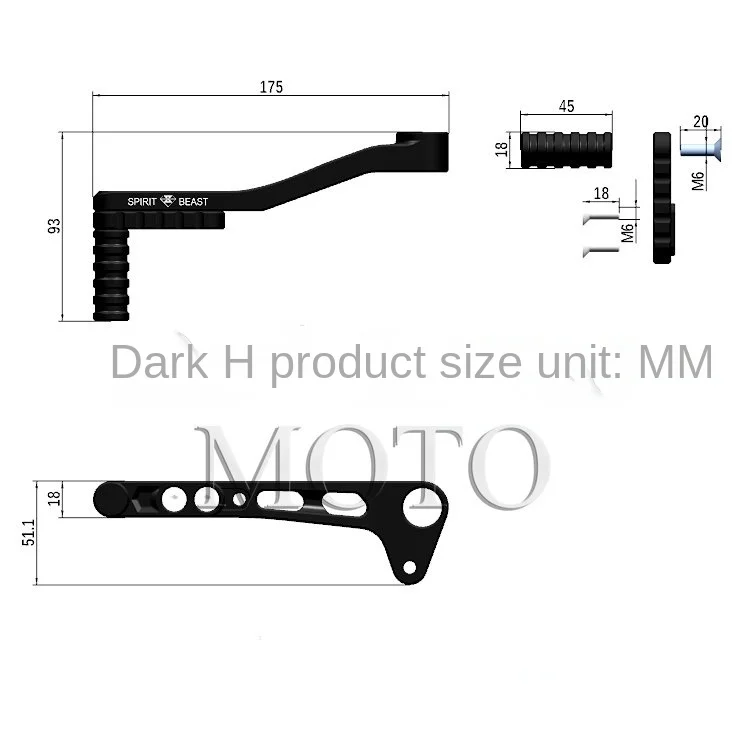 Versnellingspook Versnellingspook Rocker Motorfiets Versnellingspook Verstelbare Voor Zontes Z2-125 125-Z2 Z2 125