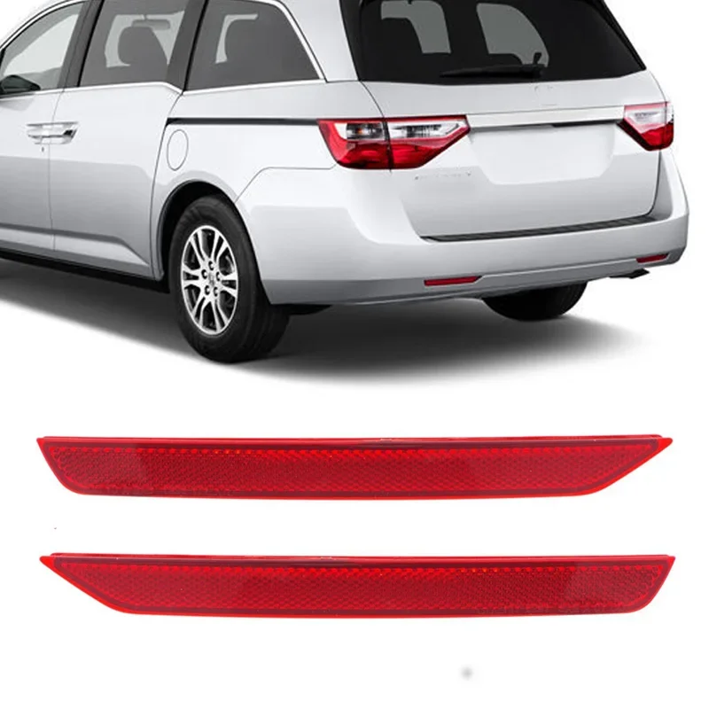 Plastic Car Rear Bumper Reflector Warning Strip for Honda Odyssey SE 2014-2017 EX EX-L LX Touring Elite 2011 2012 2013-2017