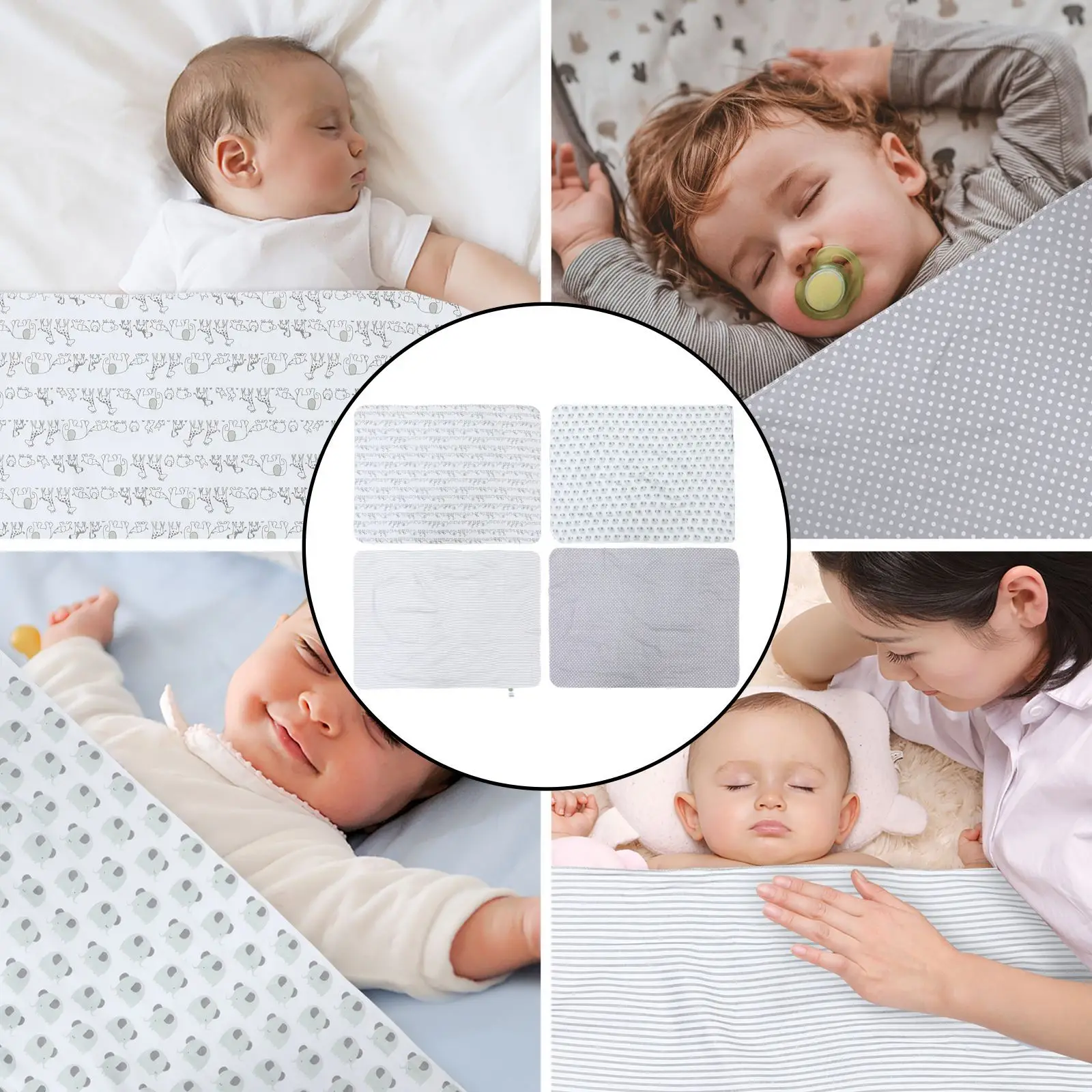 4pcs Swaddle Cloth Practical Covering For 0-2 Years Old Baby Comfortable Wrap Swaddle Blanket Newborn Bath Towel Nursing Cover