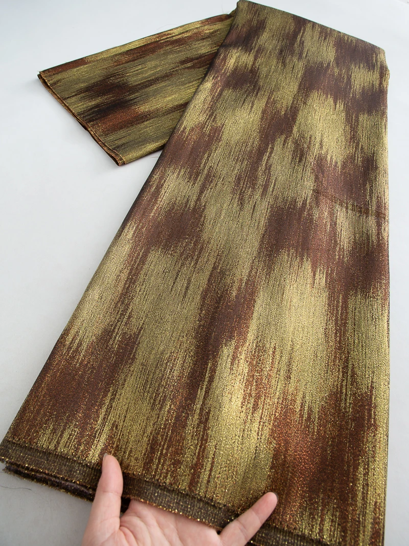 럭셔리 금박 오간자 레이스 원단 2025 고품질 2.5야드 아프리카 면 레이스 원단 여성 파티 웨딩 드레스용4529