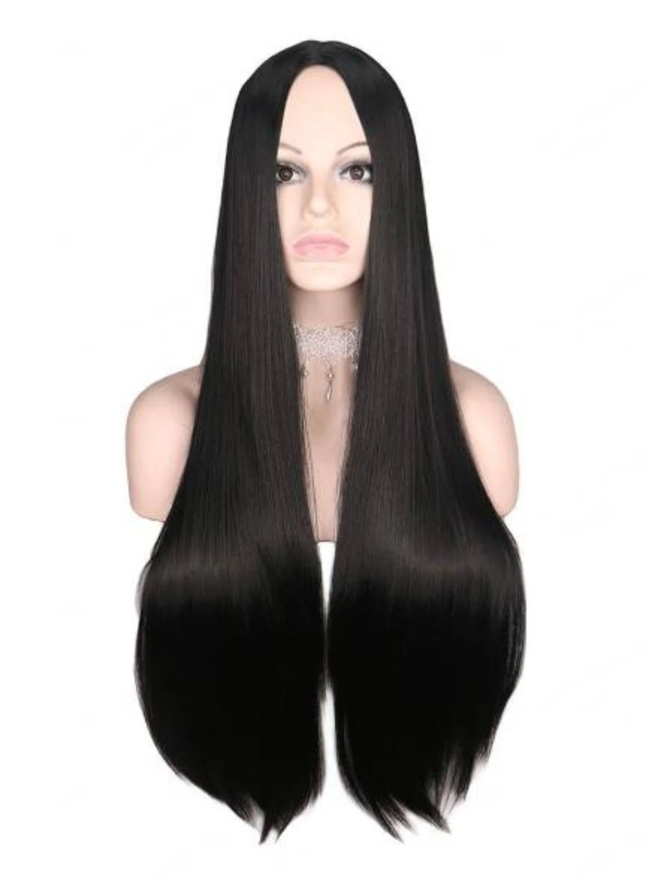 Madness retorna alice cosplay perucas longas retas preto resistente ao calor cabelo sintético perucas cosplay anime