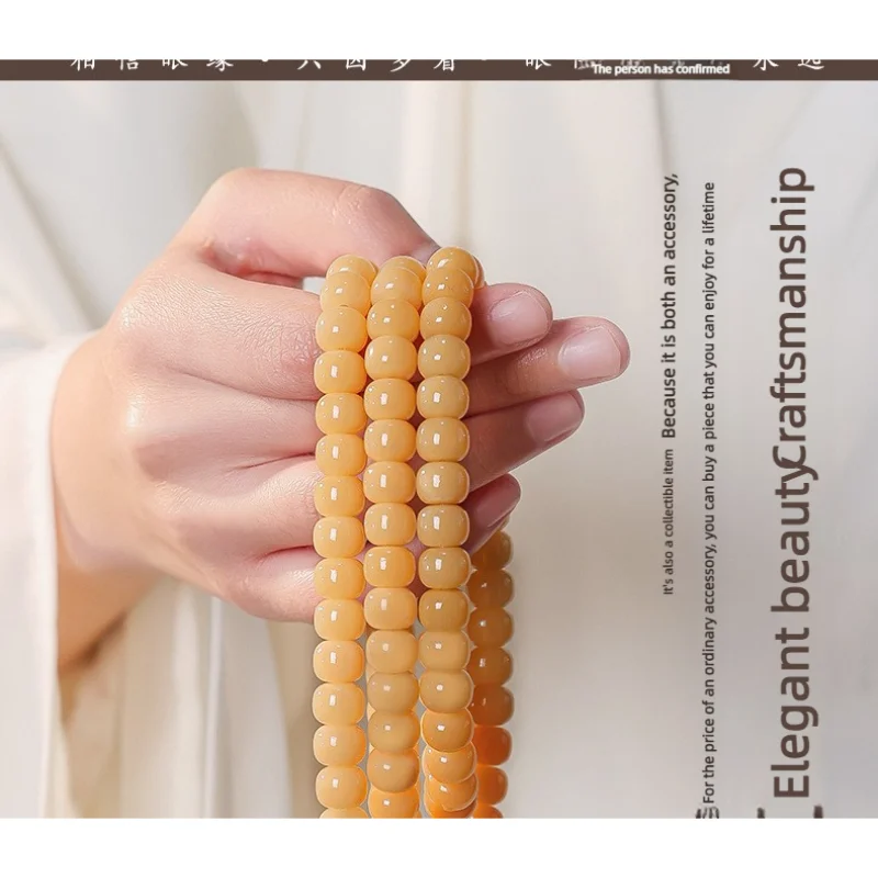 Natural Bodhi Root 108 Beads Purple Barrel Beads Multi Layer Bracelet For Women Buddhist Prayer Mala Beads Spiritual Jewelry
