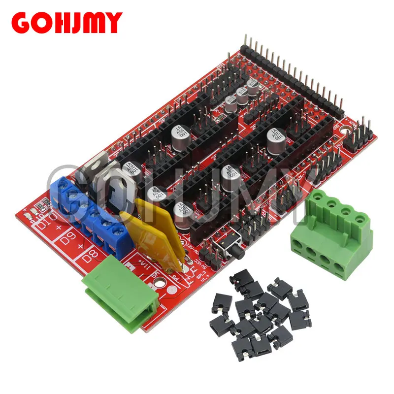 1PCS RAMPS 1.4 Control Board Panel Part Motherboard 3D Printers Parts Shield Red Black Controls Ramps1.4 Boards Accessories