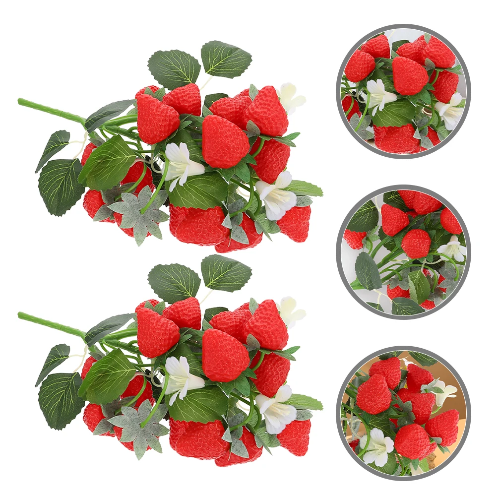 2 pezzi di frutta realistica bouquet vivido in PVC composizione di frutta artificiale decorazioni per l'home office centrotavola per matrimoni scrivania da cucina finto