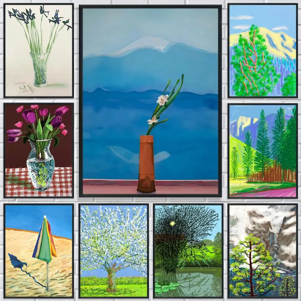 Niche Aesthetic D-David Hockney Poster HD Print Personalized Canvas Wall Mural Art  Photos for Living Room Home Decor Durable