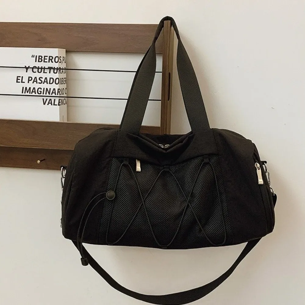 Portable Large Capacity Travel Bags Dry Wet Separation with Shoe Pocket Gym Tote Bag Nylon Solid Color Fitness Handbag