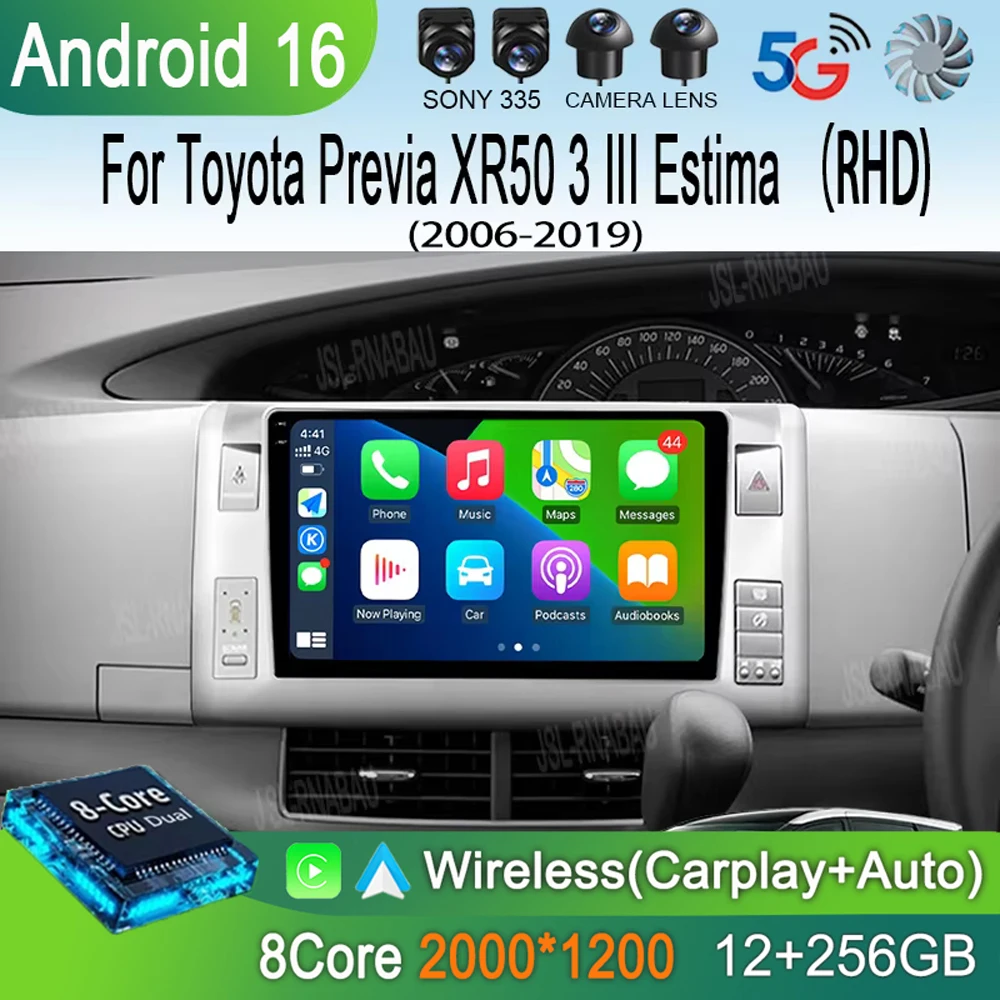 

Автомагнитола для Toyota Previa XR50 3 III Estima 2006-2019, мультимедийный плеер с DSP, GPS, стерео, 2 Din, Android 16