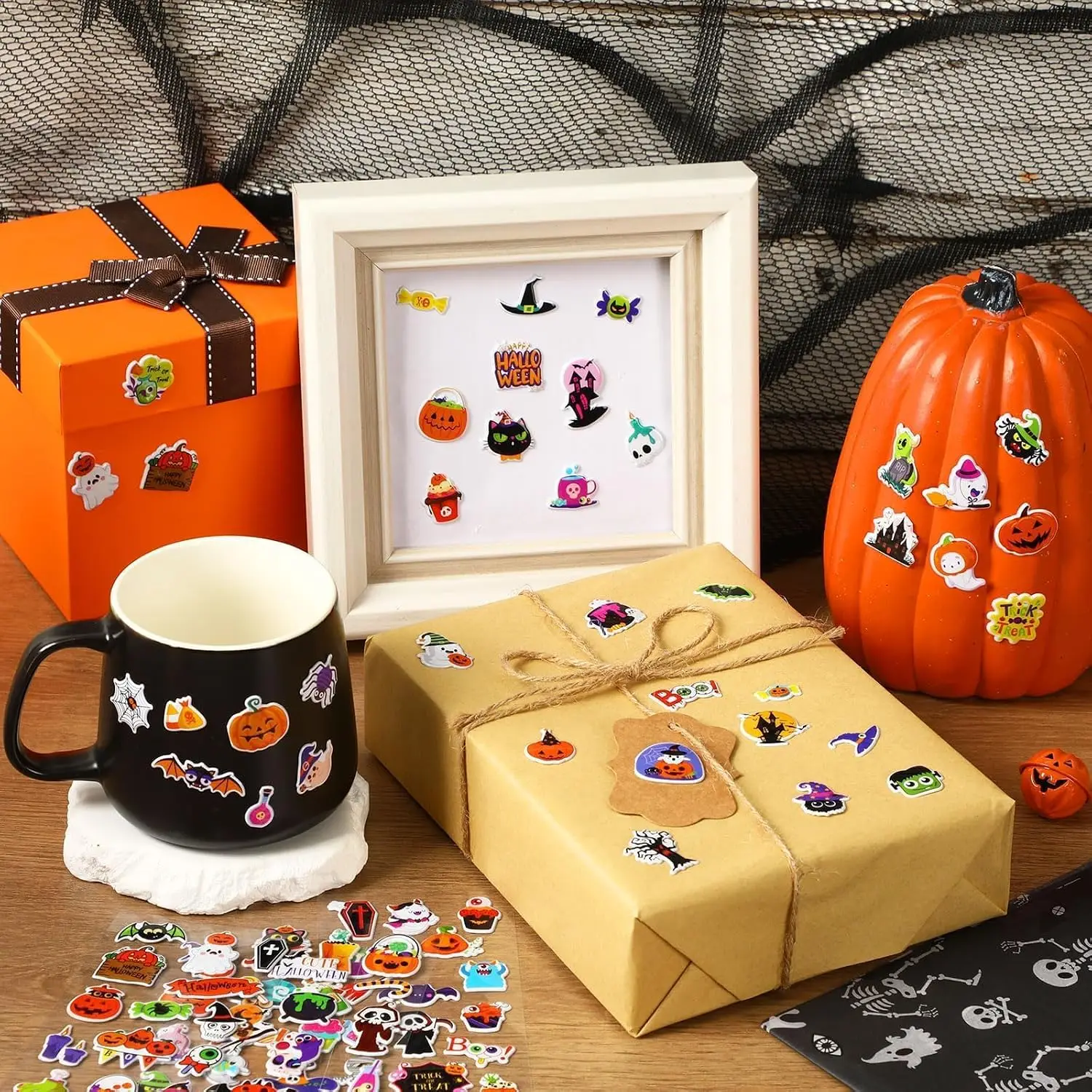 48 Pcs Wholesale Halloween Temporary Tattoo Sticker Set | Cute Cartoon Designs Party Favors