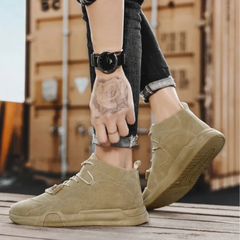 Non Slip Lace Up Men\'s Boots Work Male Shoes Industrial Safety Retro Original Deals Offer Vintage Size 45 Low Price Fashion New