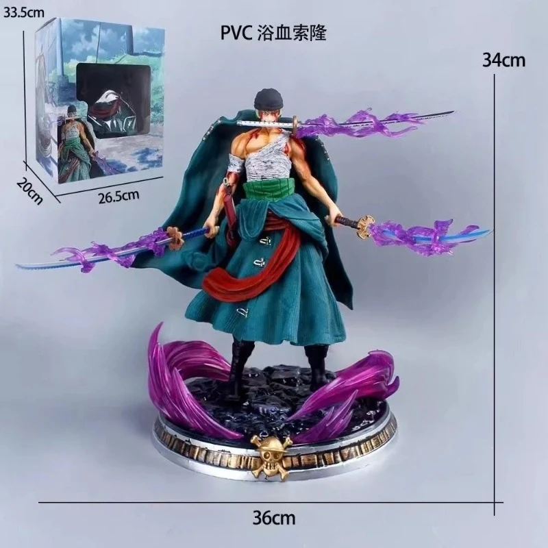 

One Piece Bloody Zoro Animation Figure GK Series Three-Swords Flow Wano Country Yama Zoro Special Effect Ornament Model