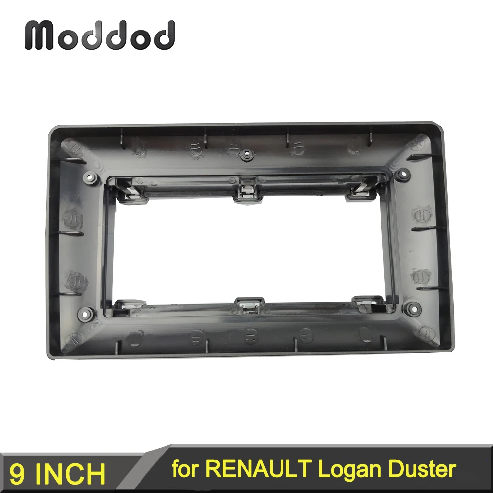 9 INCH Radio Frame for RENAULT DUSTER LOGAN SANDERO CAPTUR SYMBOL 2010+ Double 2 Din Dash Kit Stereo Panel Audio Fascia Bezel