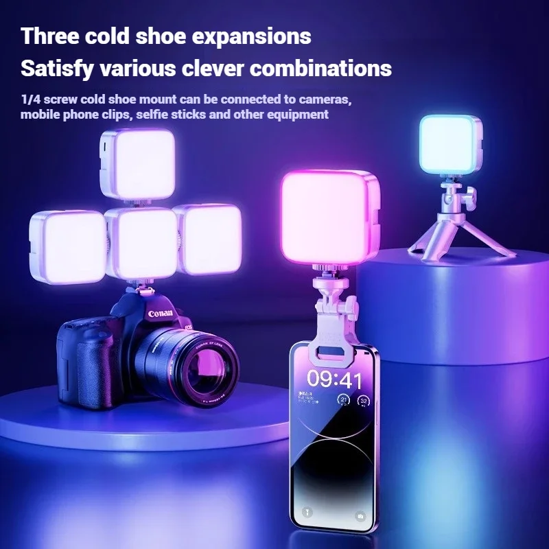 Мини RGB светодиодный заполняющий светильник для видео перезаряжаемый портативный камеры фотография видеоблогов съемка на открытом воздухе карманная лампа Фото №4