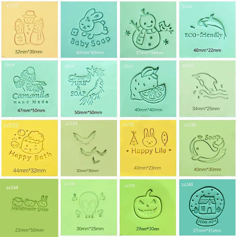 Soap Stamp Acrylic Transparent Stamp Handmade Soap Words Embossing Stamp Personality Cartton Animal  Resin Crafts Acrylic Chapte