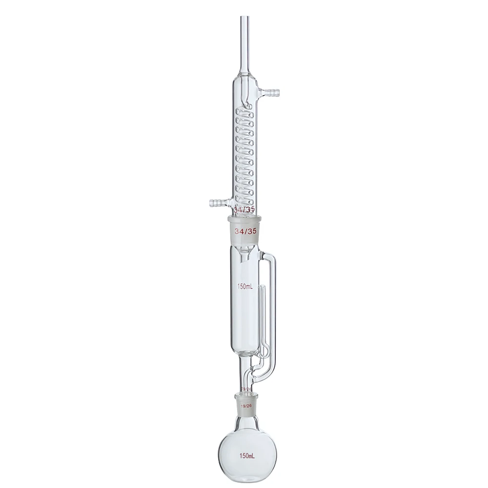Conjunto Extrator Soxhlet de Três Peças, Extrator de Gordura Serpentina, Instrumento Experiência Química, Demonstração Ensino, 60ml-1000ml