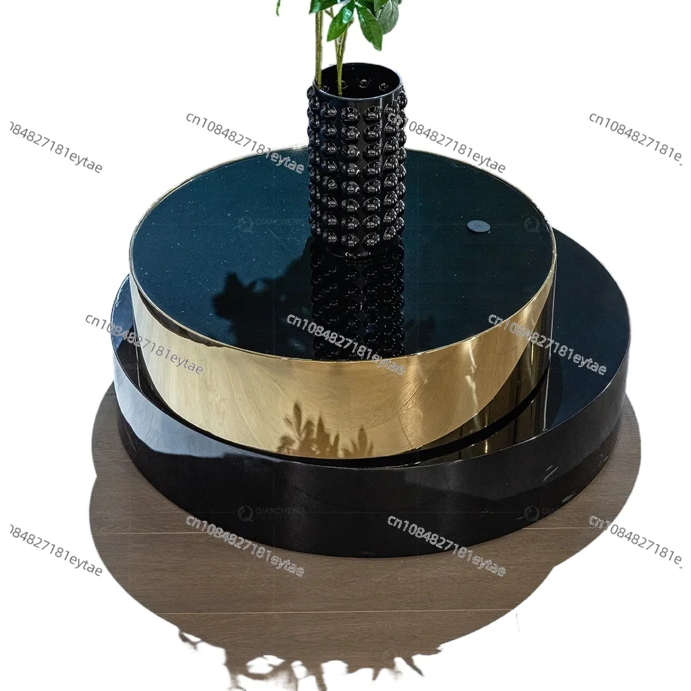 french contemporary coffee table multifunction mirror sitting room black gold tempering glass top smart coffee table
