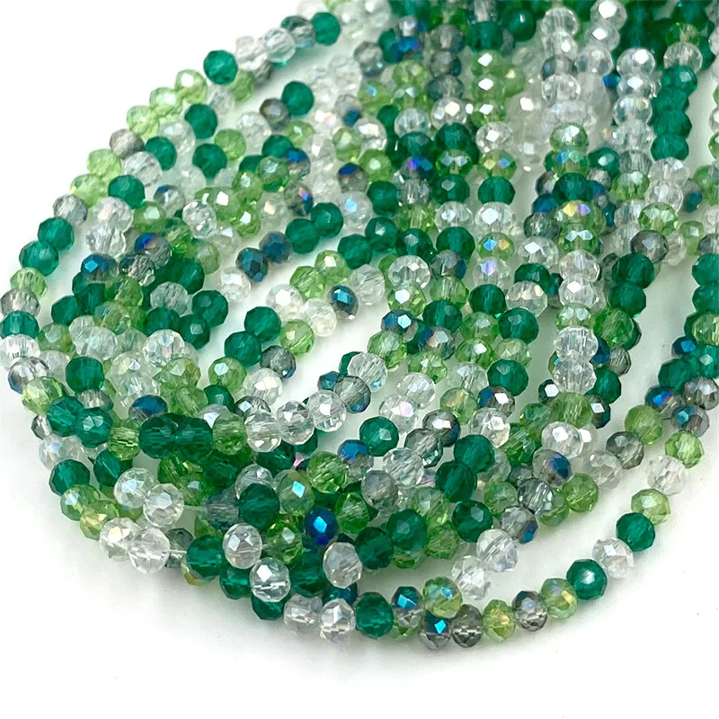 2mm Faceted Rondelle Crystal Beads Loose Spacer Glass Beads for Jewelry Making DIY Necklace Bracelet Accessories