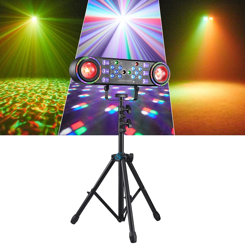 

LED 80W DJ Party Stage Strobe Light Red&Green Laser Purple Light Effect With Stand Carry Bag Stage Lighting For Club Party Dj