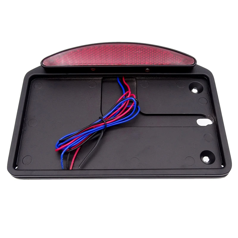 

Motorcycle License Plate Holder LED Tail Brake Light Horizontal Side Frame Bracket For Harley Customs Choppers Aluminum