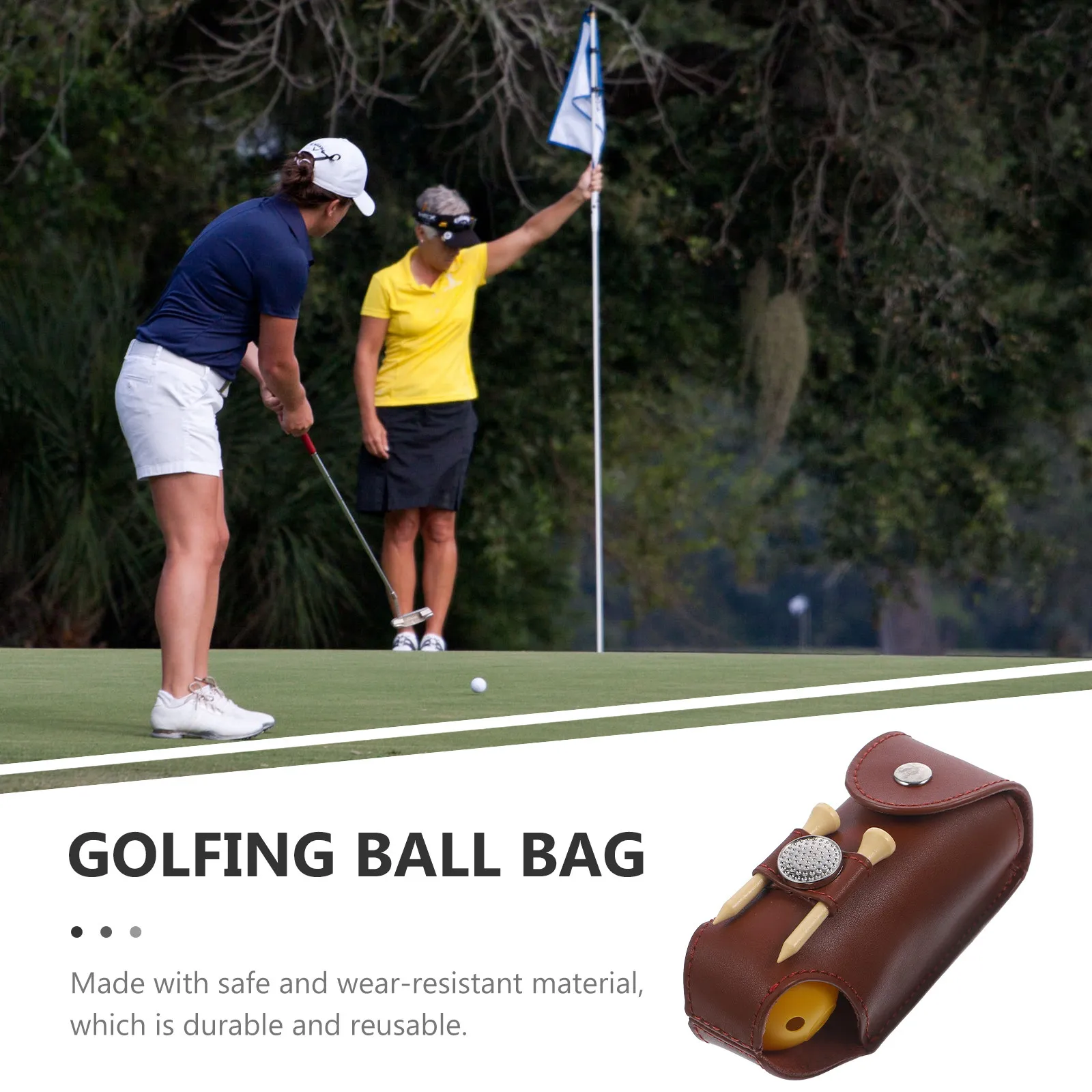 

Сумка для мячей для гольфа: прочная, долговечная конструкция, износостойкая поверхность, многоразовое использование, вмещает несколько мячей, крепится к сумке для гольфа, легко переносить.