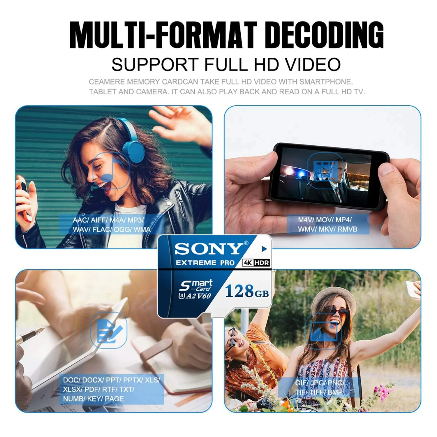 بطاقة سوني مايكرو SD جديدة عالية السرعة 4K Full HD Video Class10 Extreme Pro بطاقة الذاكرة 1024GB بطاقة SD صغيرة للهاتف اللوحي والكاميرا #3