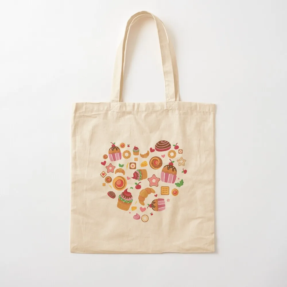 

Bakery heart design / baking lover gift / baking mom / bakery lover present Tote Bag custom fabric bag Canvas Tote Bag