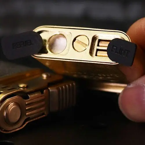 CHIEF Retro Fuel Lighter - Semi-Automatic Kirin Engraved Metal, Luxury Gift for Men on Birthday or Valentine's Day - view 5