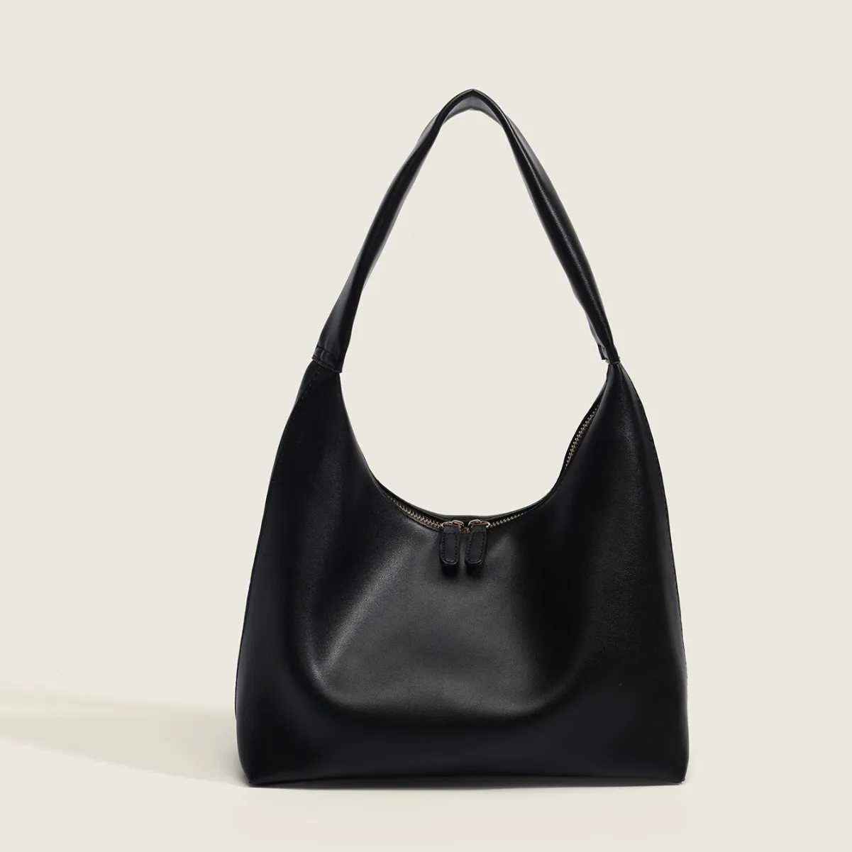 

Korean Retro Tote Bag for Women - Milk Tea Color, Large Capacity Soft Leather Shoulder & Underarm Commuter Purse