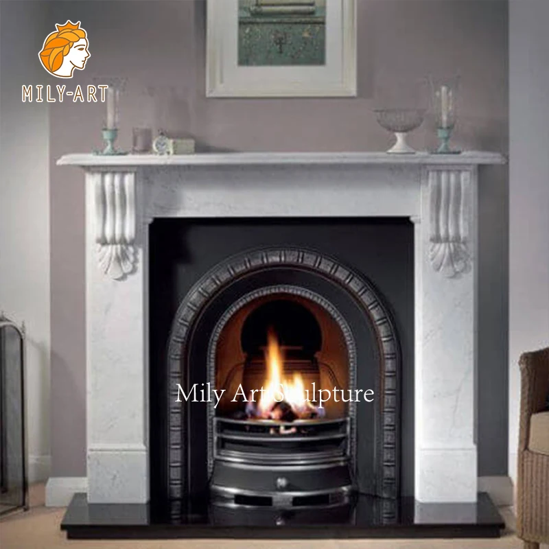 

Ручная резная статуя из натурального камня, современная белая мраморная настенная рамка для камина