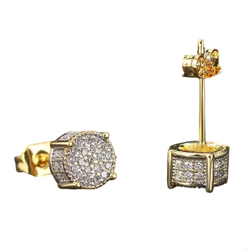 2025 جديدة متلألئة مستديرة الأزرار أقراط الأذن الأذن #2