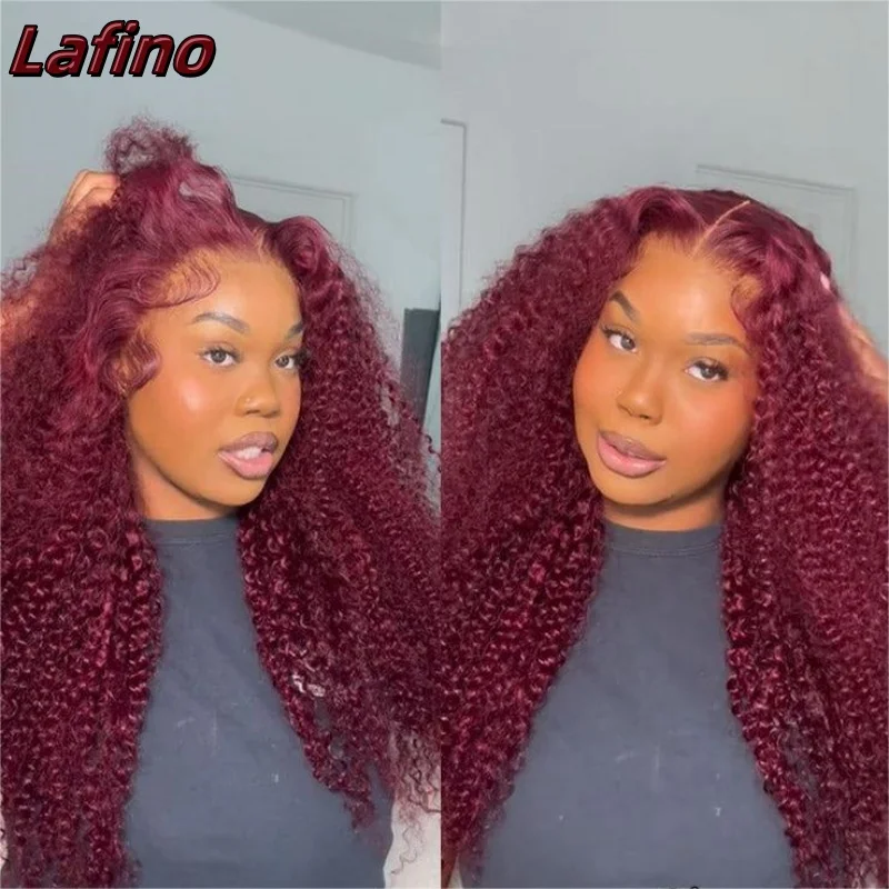 Losse Deep Wave Lace Front Pruik Bordeauxrood Pruik 30 40 Inch 13X6 Hd Lace Frontale Human Hair Pruik Water Wave Lace Front Brazilian Pruiken