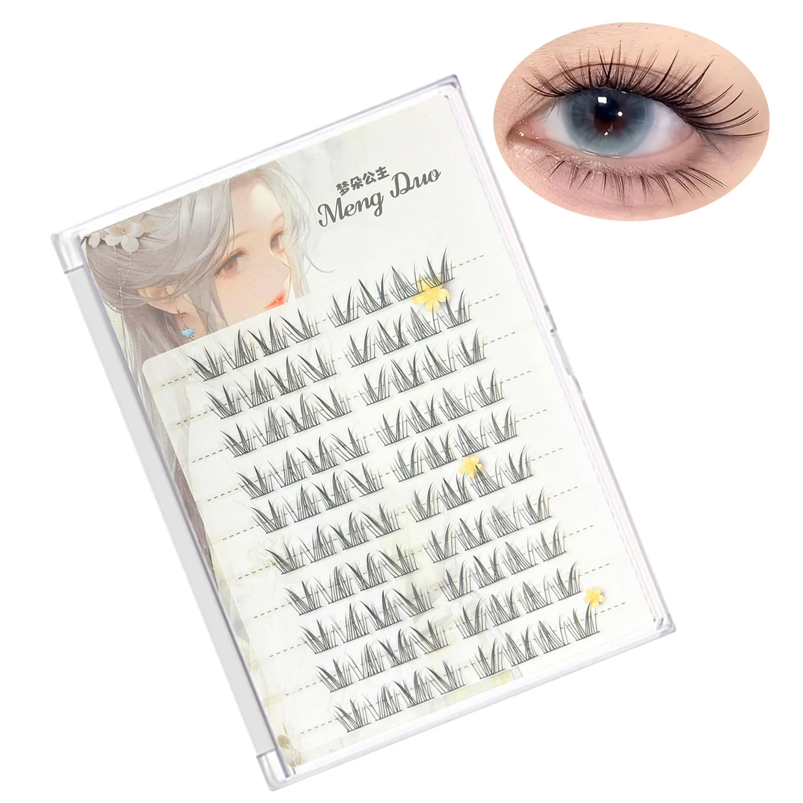 개별 클러스터 인조 속눈썹 연장 C-컬 내추럴 샤이니 파이버 속눈썹 데일리 메이크업용