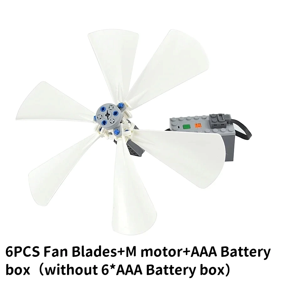 DIY Propeller Parts Technical EV3 89509 Wind Fan M Motor Building Block Fun Blades Accessories Compatible with Leduo for Kid