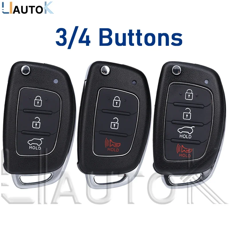 Remote Case Fob Flip Folding Car Key Shell 3/4 Buttons For Hyundai HB20 Auto For SANTA FE IX35 IX45 For Accent I40 For Solaris