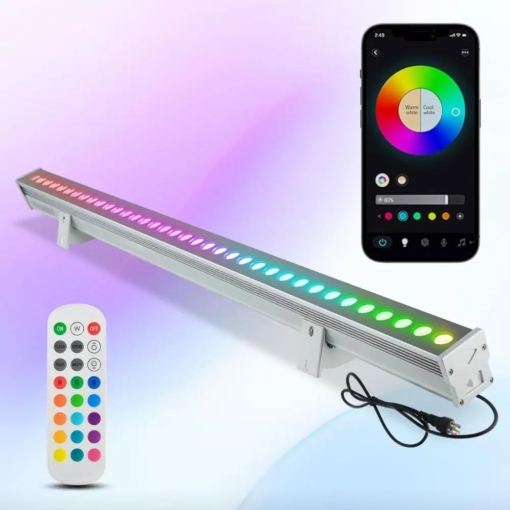 RGB Wall Washer Lights Color Change Outdoor Sign Lighting Waterproo Plug in 38.9 Inches RGBW Outside Wall Wash Linear Light bar