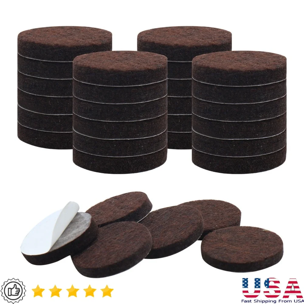 

Non-Slip Self-Adhesive Felt Furniture Pads 30-Pack Round Floor Protectors Chair Legs Scuff Scratch Prevention Indoor Use