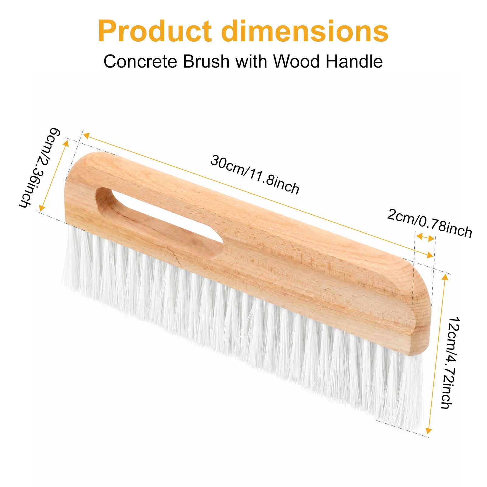 Concrete Brush with Wood Handle Art Paint Styling Brush Grain Pattern Maker Drywall Texture Cement Comb for Home DIY Decoration