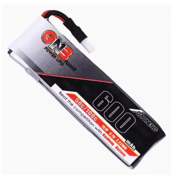 GNB 600mAh 1S LiPo 배터리, 3.7V 50C PowerWhoop mCPX 커넥터, 인덕트릭스 FPV 플러스 소형 7 RC 마이크로 FPV 쿼드콥터 드론용