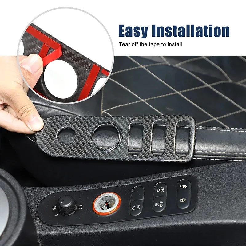 

Real Carbon Fiber For Seat Leon 2008-2012 Car Central Door Lock Button Frame Cover Decorative Sticker Interior Car Accessories