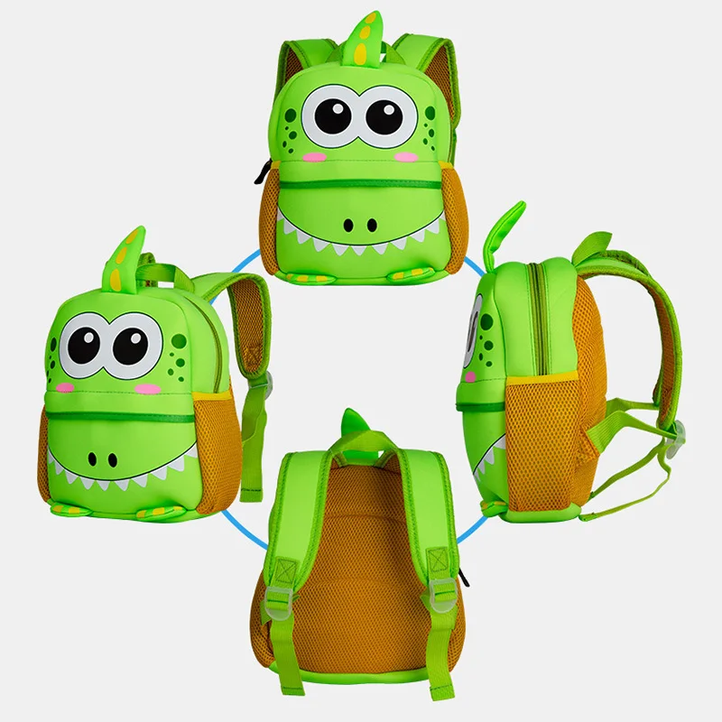 3D Cartoon Owl School Backpacks For Kindergarten Girls Cute Green Dinosaur School Bags Children Waterproof Boys Kids Bag