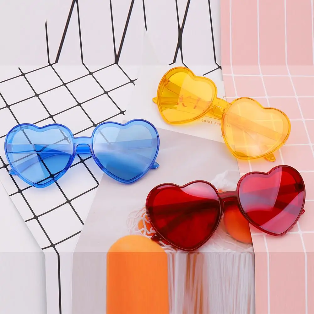 Heart-Shaped Sunglasses UV400 Protection Sun Glasses Trendy Retro Fashion Cosplay Eyewear Party Glasses Apparel Accessories