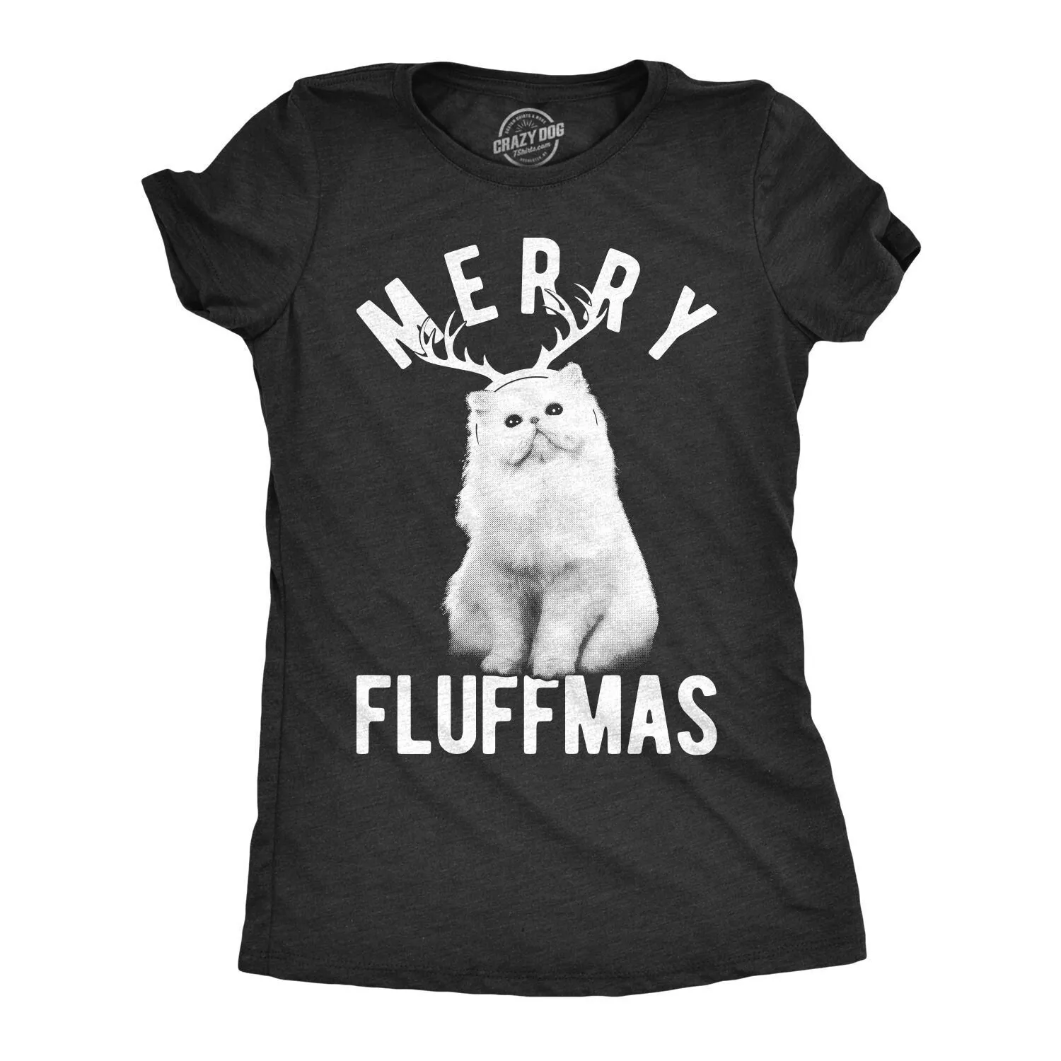 Cat Christmas T Shirt Merry Fluffmas Funny Xmas Girls Festive S Under 20 Women Reindeer