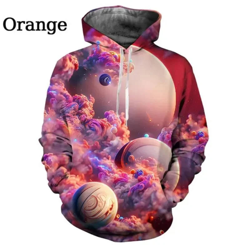 

Cool Galaxy Space Planet 3D Print Hoodies Personalized Harajuku Street Unisex Oversized Loose Hooded Sweatshirt Streetwear Tops