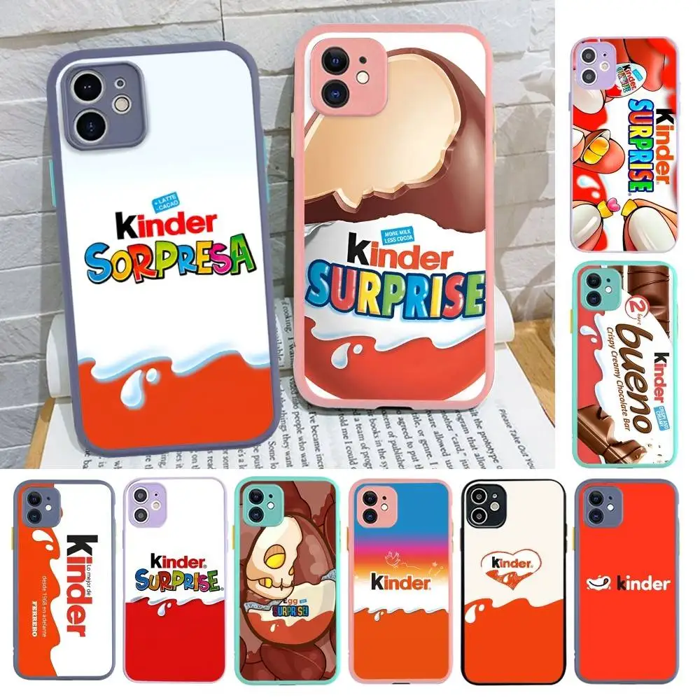 Funda para Teléfono Trolly Egg KINDER JOY Surprise para iPhone 16 14 15 16 13 12 11 16 Pro Max X XS MAX Plus, Carcasa Mate de TPU